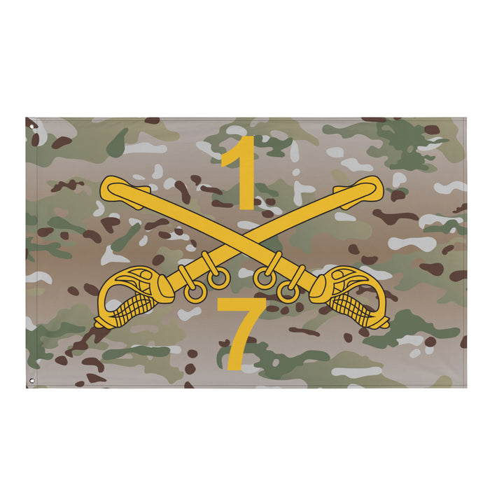 7-1 CAV "Blackhawks" Multicam Wall Flag Tactically Acquired