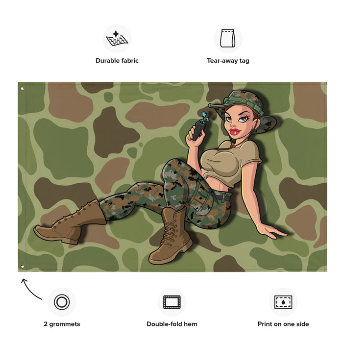 Yesi’s USMC Pin-Up Girl Frogskin Camo Flag Tactically Acquired