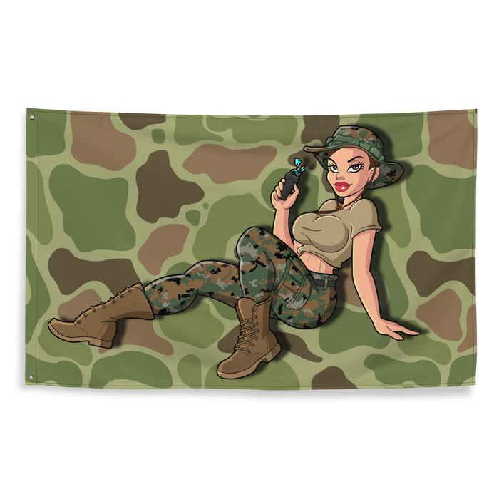 Yesi’s USMC Pin-Up Girl Frogskin Camo Flag Tactically Acquired