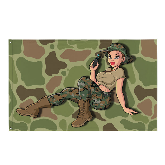 Yesi’s USMC Pin-Up Girl Frogskin Camo Taser Flag Tactically Acquired