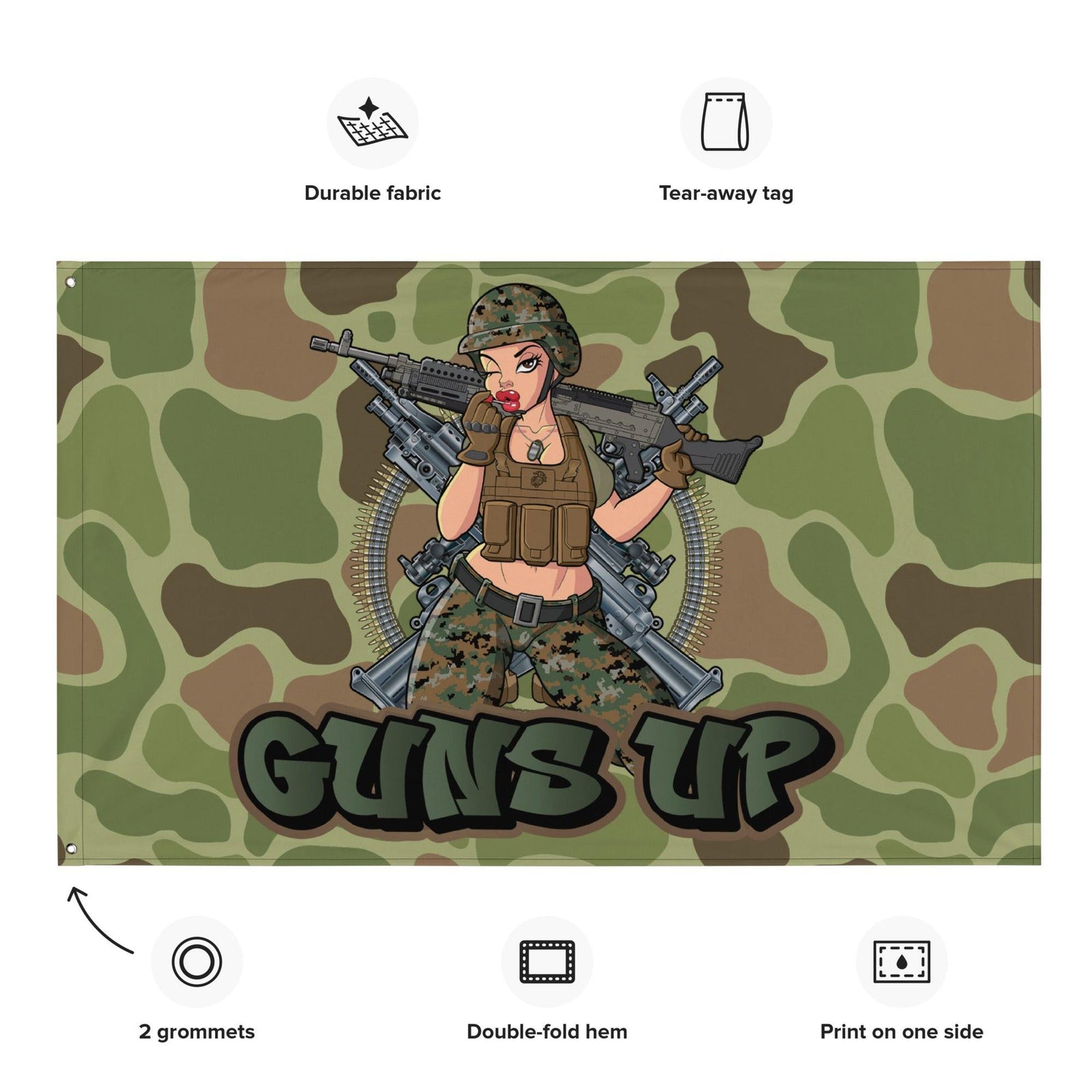 Yesi Pin-Up Girl x Guns Up! USMC 0331 Machine Gunner Flag Tactically Acquired