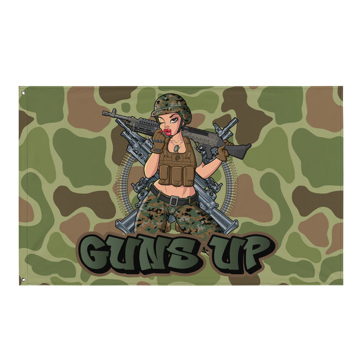 Yesi Pin-Up Girl x Guns Up! USMC 0331 Machine Gunner Flag Tactically Acquired