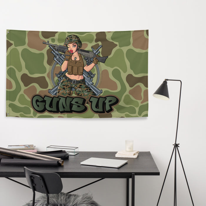 Yesi Pin-Up Girl x Guns Up! USMC 0331 Machine Gunner Flag Tactically Acquired