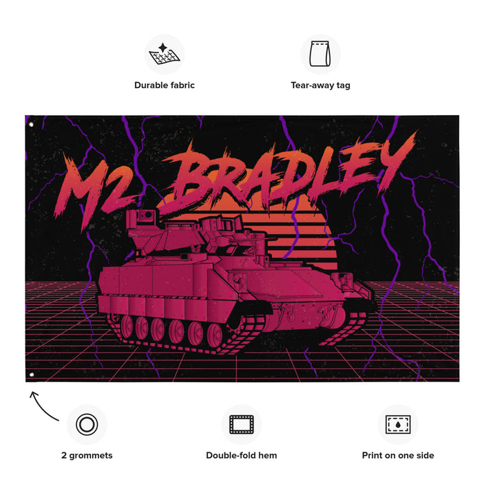 Retro M2 Bradley IFV Synthwave Flag Tactically Acquired