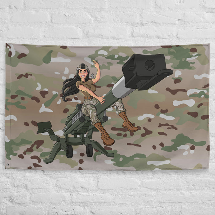 U.S. Army Field Artillery Howitzer Pin-Up Girl OCP Flag Tactically Acquired