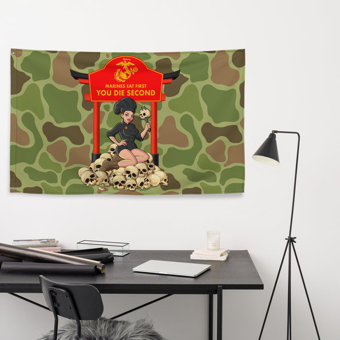 Marines Eat First - You Die Second: Yesi USMC 3381 Pin-Up Girl Flag Tactically Acquired