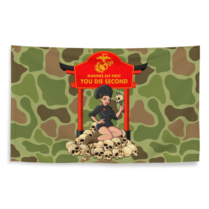 Marines Eat First - You Die Second: Yesi USMC 3381 Pin-Up Girl Flag Tactically Acquired