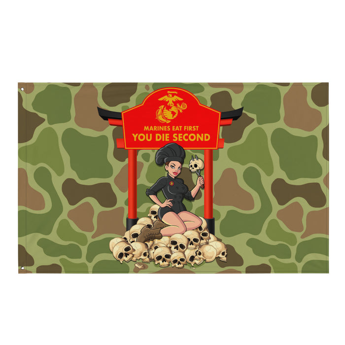 Marines Eat First - You Die Second: Yesi USMC 3381 Pin-Up Girl Flag Tactically Acquired