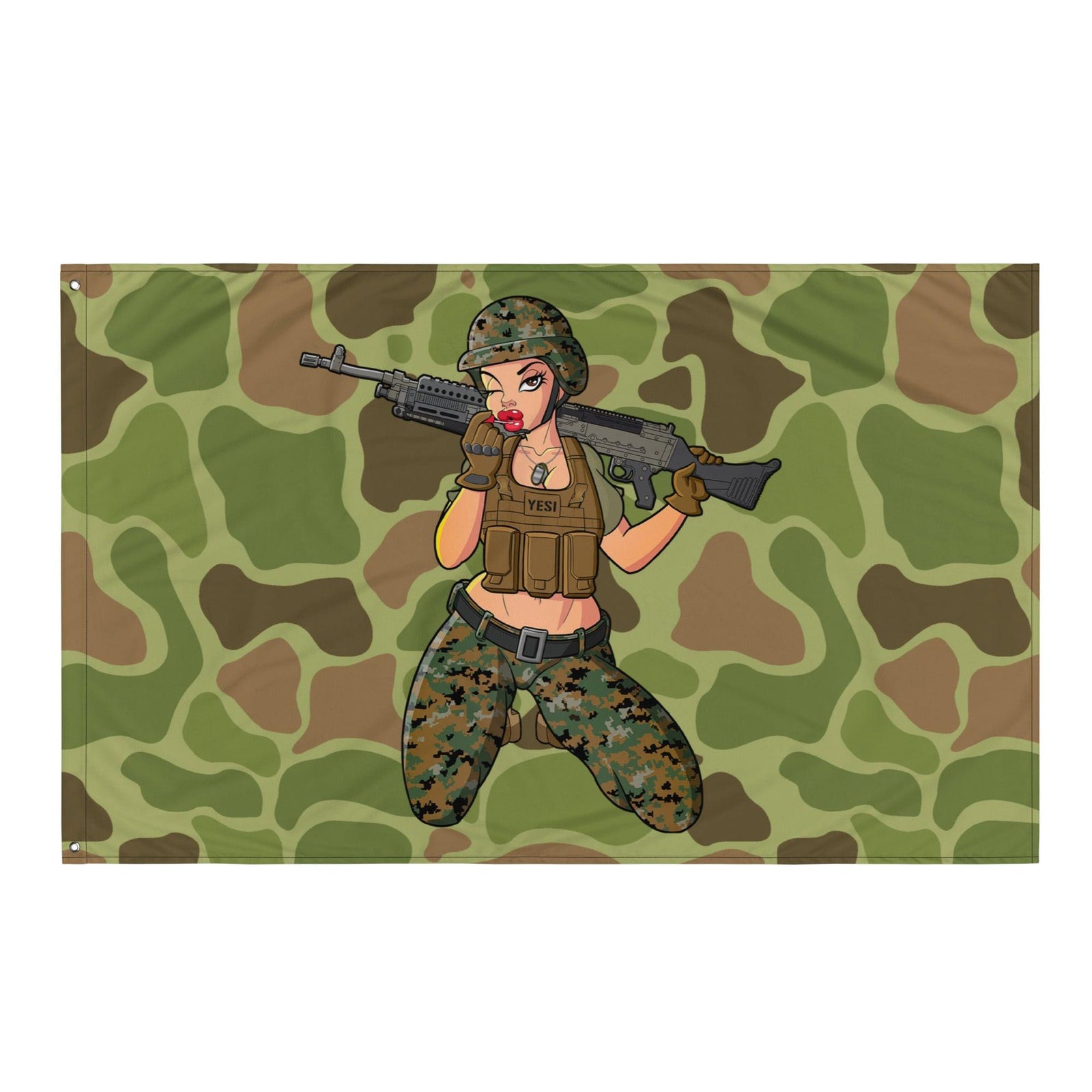 Yesi 240 Machine Gunner Frogskin Camo Wall Flag Tactically Acquired Default Title