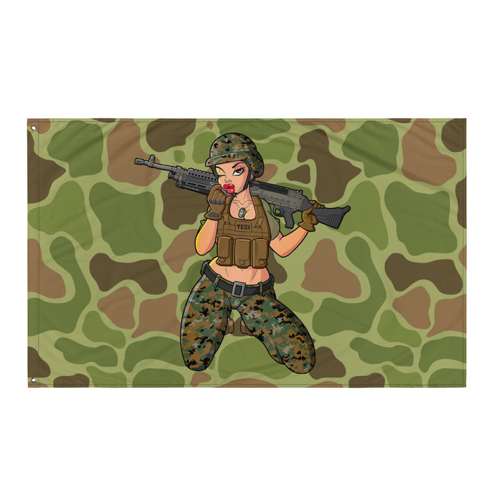 Yesi 240 Machine Gunner Frogskin Camo Wall Flag Tactically Acquired Default Title
