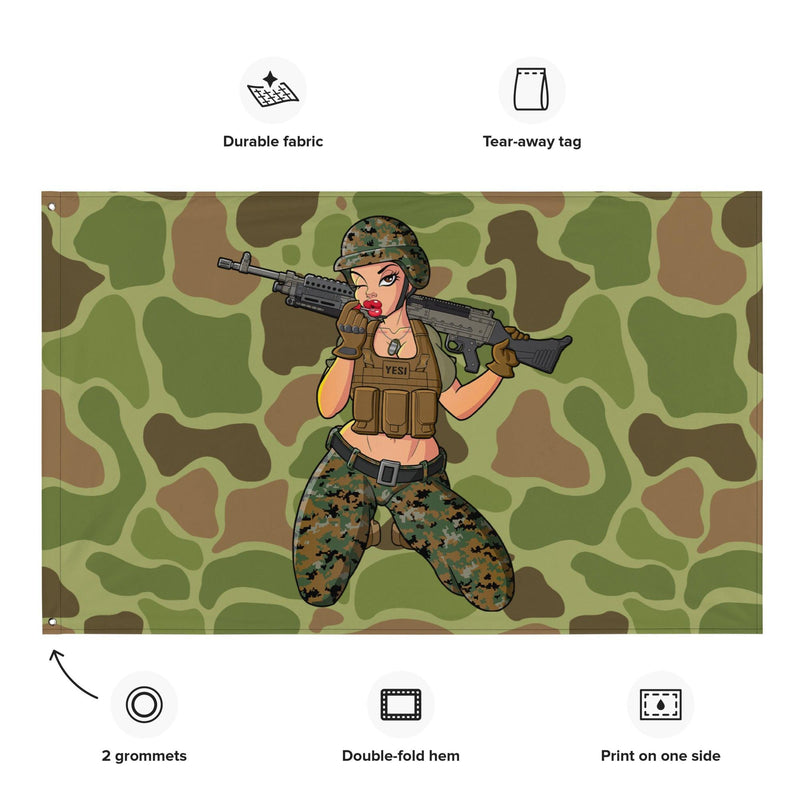 Yesi 240 Machine Gunner Frogskin Camo Wall Flag