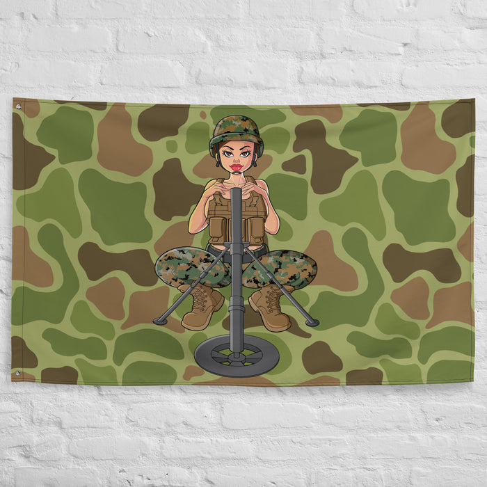 Yesi 60mm Mortars Frogskin Camo Wall Flag Tactically Acquired