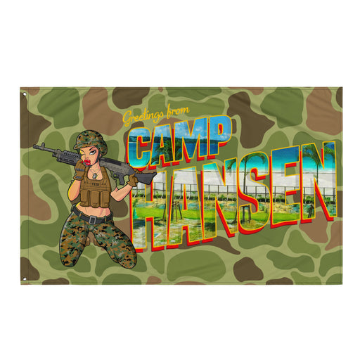 Greetings From Camp Hansen Frogskin Camo Wall Flag Tactically Acquired Default Title