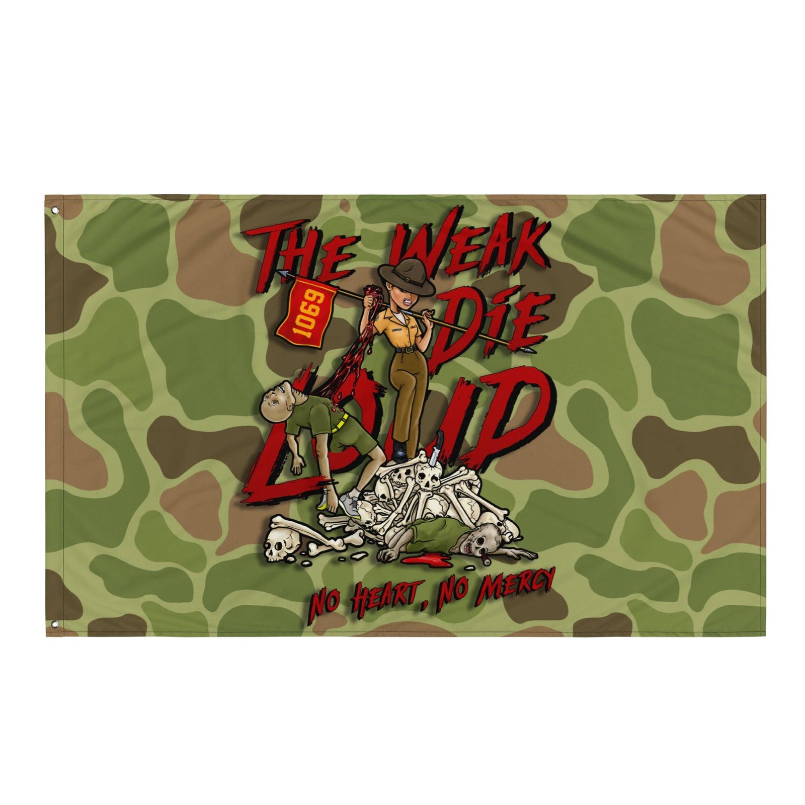 "The Weak Die Loud" Shaniya Frogskin Camo Wall Flag Tactically Acquired Default Title