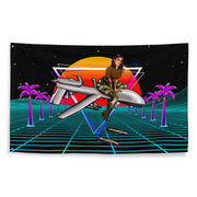 Military Intel Pin-Up Girl Julia MQ-9 Reaper Drone Wall Flag Tactically Acquired