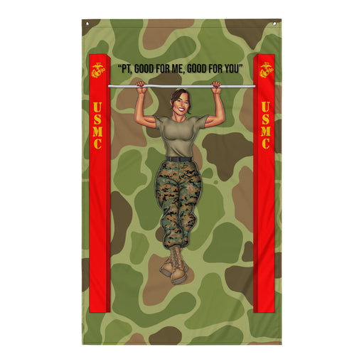 USMC Pin-Up Girl Ari Moto PT Vertical Wall Flag Tactically Acquired Default Title