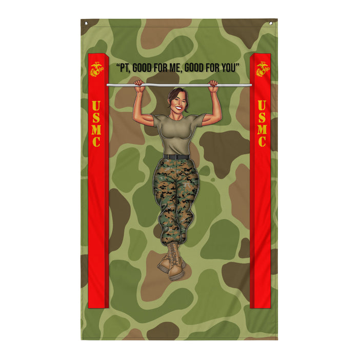 USMC Pin-Up Girl Ari Moto PT Vertical Wall Flag Tactically Acquired Default Title