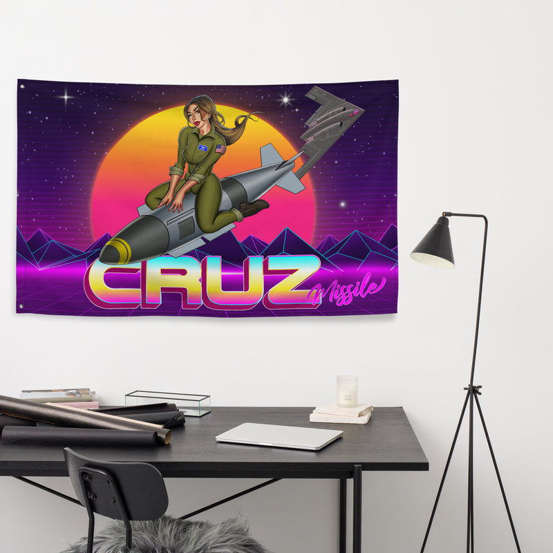 Retro B-2 Spirit Stealth Bomber Judy Pin-Up Girl Wall Flag