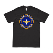 U.S. Army Aviation Combat Veteran T-Shirt Tactically Acquired Black Clean Small