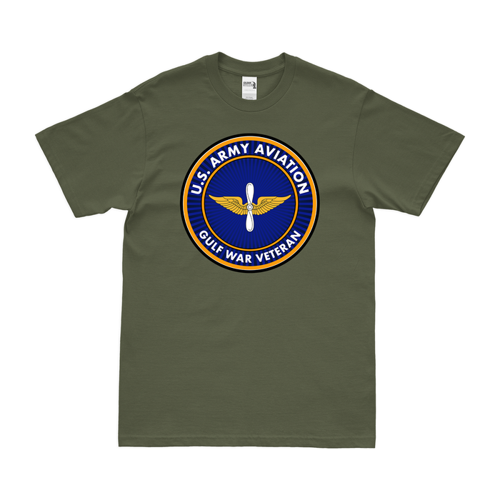 U.S. Army Aviation Gulf War Veteran T-Shirt Tactically Acquired Military Green Clean Small
