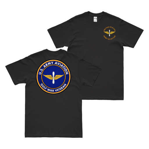 Double-Sided U.S. Army Aviation Gulf War Veteran T-Shirt Tactically Acquired Black Small 