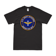 U.S. Army Aviation Above the Best Emblem T-Shirt Tactically Acquired Black Distressed Small