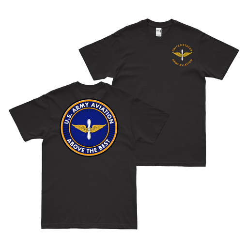 Double-Sided U.S. Army Aviation Motto T-Shirt Tactically Acquired Black Small 