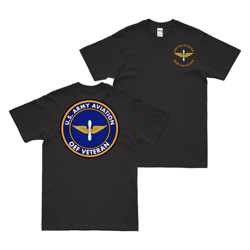 Double-Sided U.S. Army Aviation OEF Veteran T-Shirt Tactically Acquired Black Small 