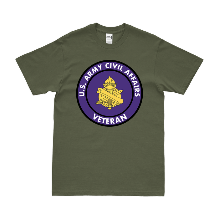 U.S. Army Civil Affairs Veteran T-Shirt Tactically Acquired Military Green Clean Small