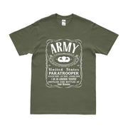 U.S. Army Airborne Paratrooper Whiskey Label T-Shirt Tactically Acquired Military Green Small 