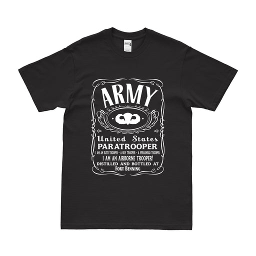 U.S. Army Airborne Paratrooper Whiskey Label T-Shirt Tactically Acquired Black Small 