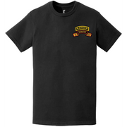 B Co "Bushmasters" 1-327 IR Ranger Tab Left Chest T-Shirt Tactically Acquired   