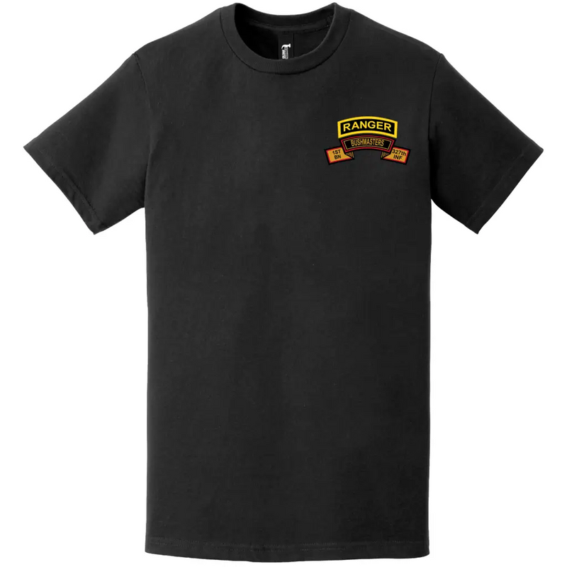 B Co "Bushmasters" 1-327 IR Ranger Tab Left Chest T-Shirt