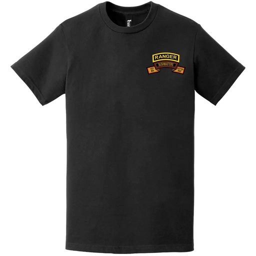 B Co "Bushmasters" 1-327 IR Ranger Tab Left Chest T-Shirt Tactically Acquired   