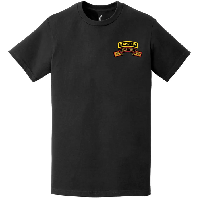 C Company "Coldsteel" 1-327 IR Ranger Tab Left Chest T-Shirt Tactically Acquired   