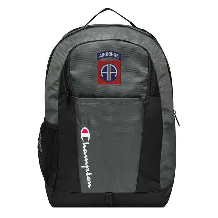 82nd Airborne Division Embroidered Champion® Backpack Tactically Acquired Heather Oxford Grey  