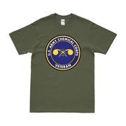 U.S. Army Chemical Corps Veteran Logo T-Shirt Tactically Acquired Military Green Clean Small