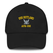 USS Rutland (APA-192) Embroidered Dad Hat Tactically Acquired Black  