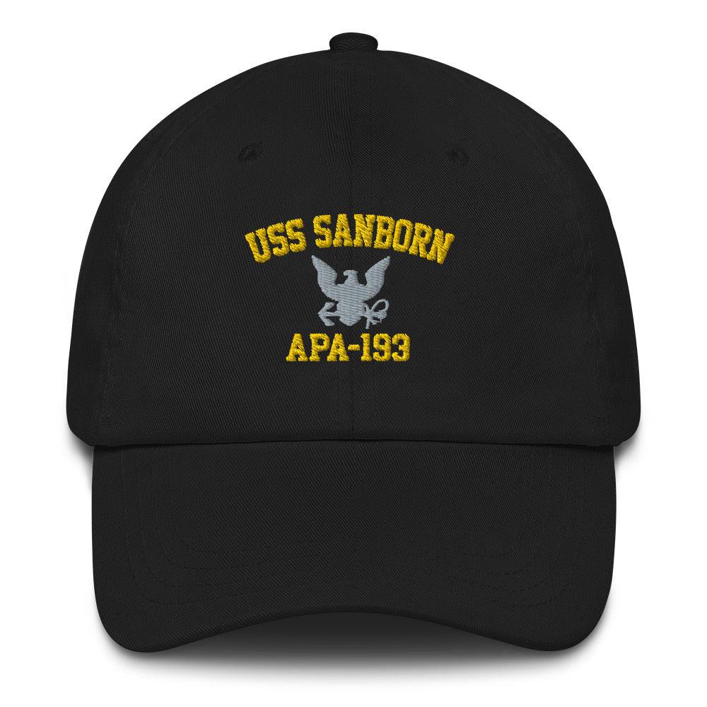USS Sanborn (APA-193) Embroidered Dad Hat Tactically Acquired Black  