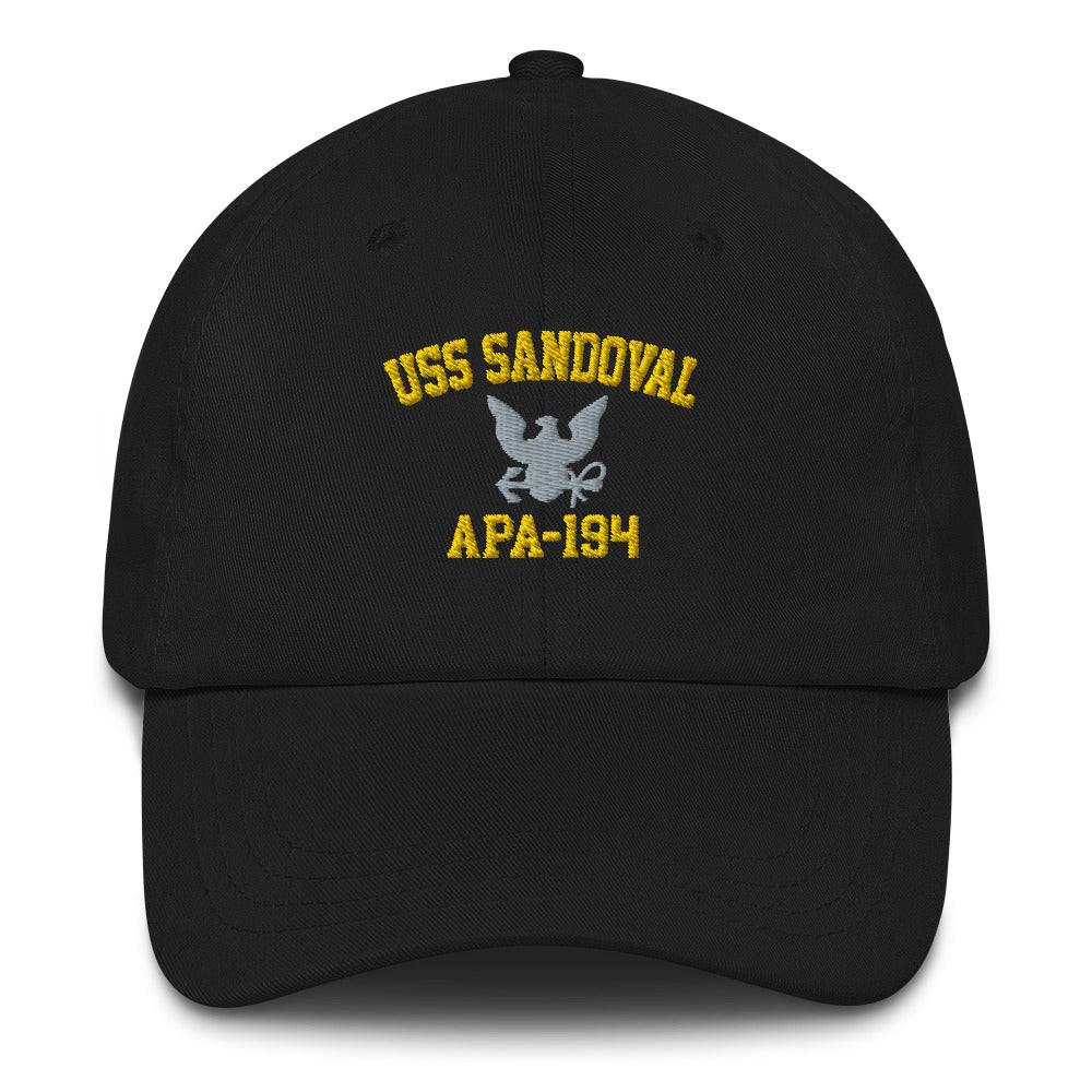USS Sandoval (APA-194) Embroidered Dad Hat Tactically Acquired Black  
