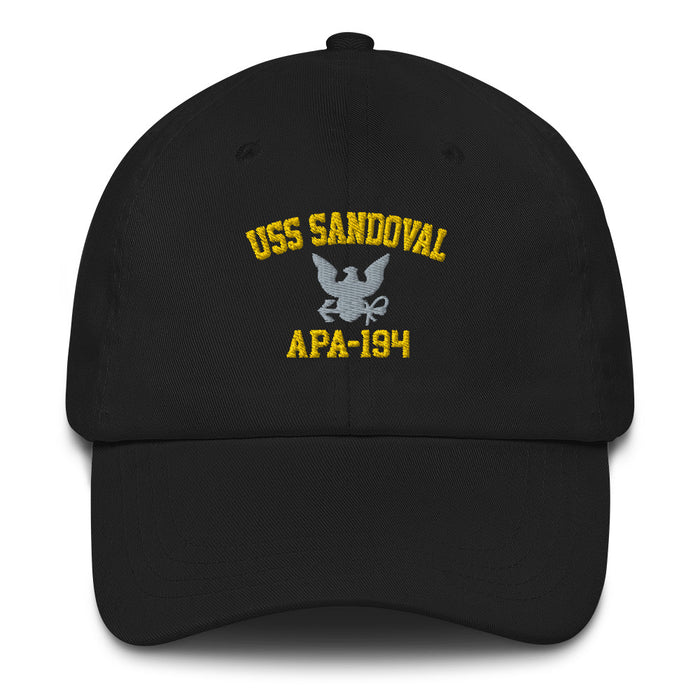 USS Sandoval (APA-194) Embroidered Dad Hat Tactically Acquired Black  