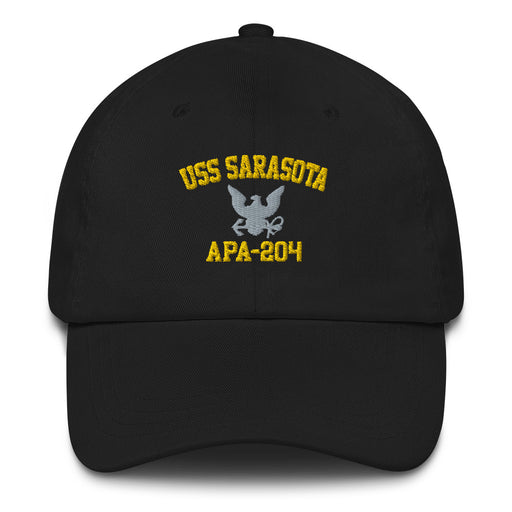 USS Sarasota (APA-204) Embroidered Dad Hat Tactically Acquired Black  