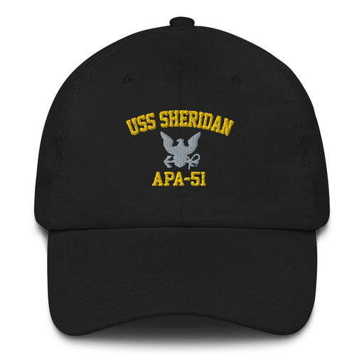 USS Sheridan (APA-51) Embroidered Dad Hat Tactically Acquired Black  