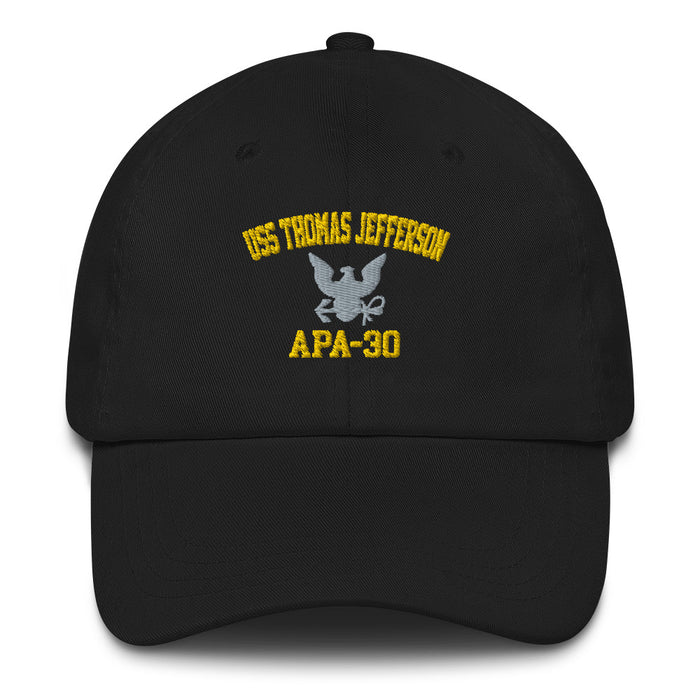 USS Thomas Jefferson (APA-30) Embroidered Dad Hat Tactically Acquired Black  