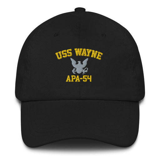 USS Wayne (APA-54) Embroidered Dad Hat Tactically Acquired Black  