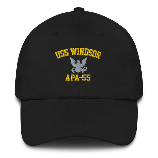 USS Windsor (APA-55) Embroidered Dad Hat Tactically Acquired Black  