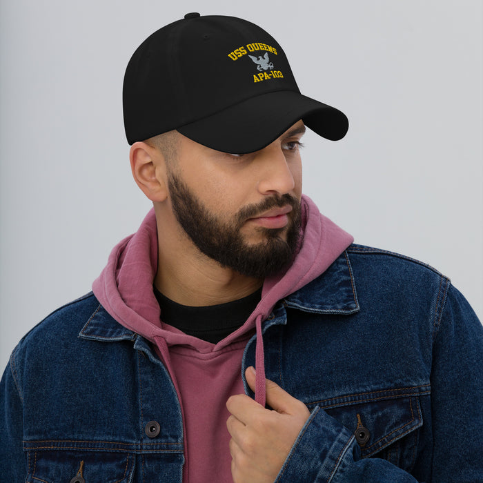 USS Queens (APA-103) Embroidered Dad Hat Tactically Acquired   