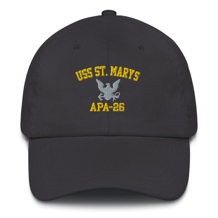 USS St. Mary's (APA-26) Embroidered Dad Hat Tactically Acquired Dark Grey  