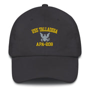 USS Talladega (APA-208) Embroidered Dad Hat Tactically Acquired Dark Grey  