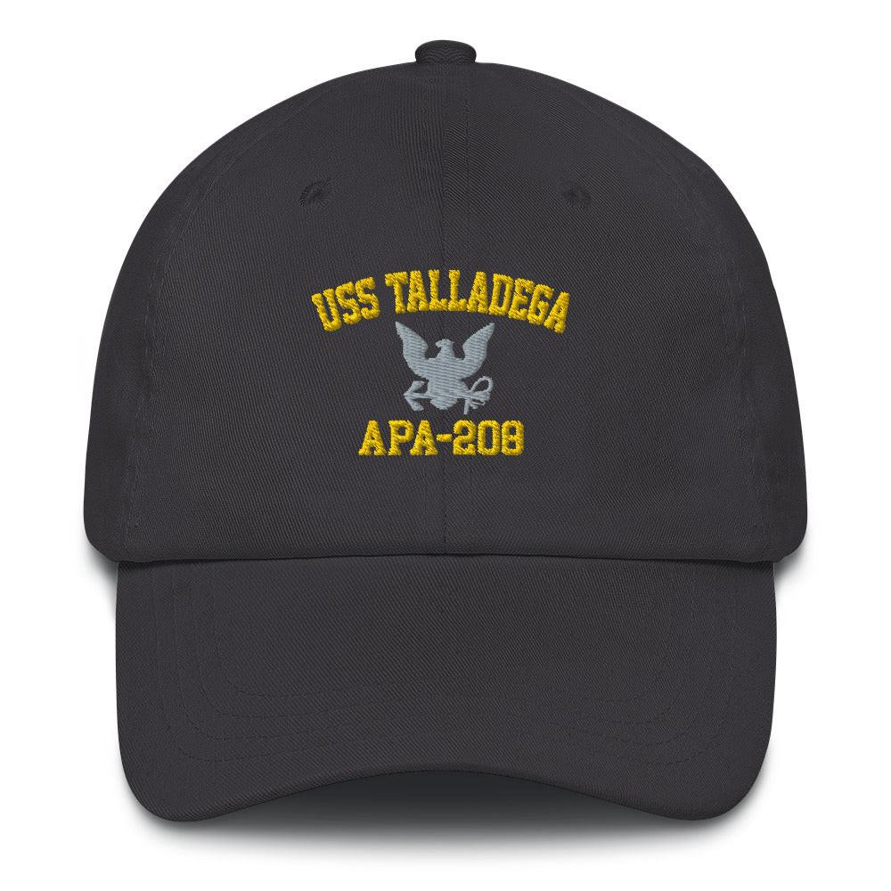 USS Talladega (APA-208) Embroidered Dad Hat Tactically Acquired Dark Grey  